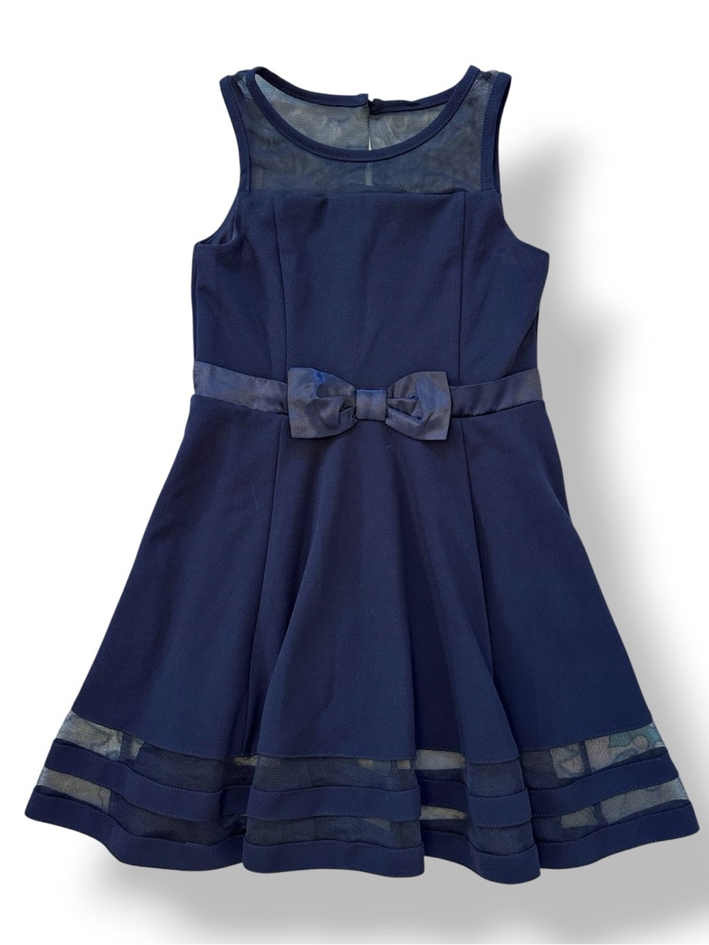 Calvin Klein | Illusion Mesh Bow Front Dress (7)